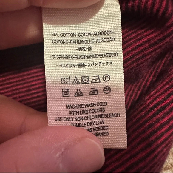 Free People Penelope Red Stripe Puff Sleeve Stretch Knit Top Size Small - Picture 5 of 10